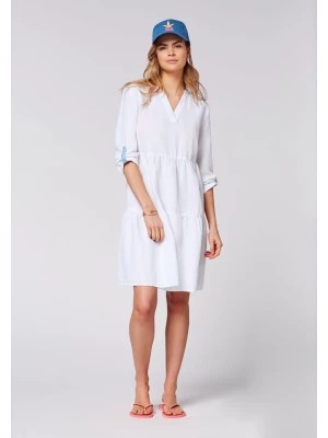 Zdjęcie produktu Chiemsee Lniana sukienka "Noumea" w kolorze białym rozmiar: XL