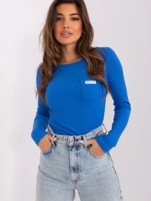 Zdjęcie produktu Ciemnoniebieska bluzka longsleeve w prążek RELEVANCE