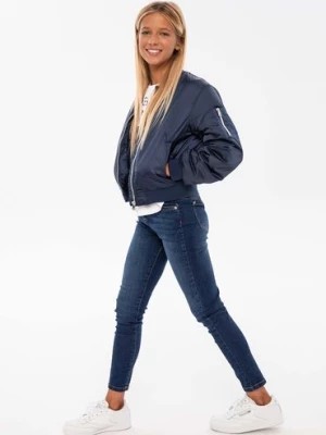 Zdjęcie produktu Ciemnoniebieskie spodnie jeansowe skinny dla dziewczynki Minoti