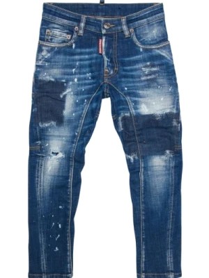 Zdjęcie produktu Ciemnoniebieskie zniszczone jeansy dla dzieci Dsquared2