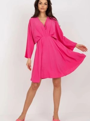 Zdjęcie produktu Ciemnoróżowa letnia sukienka z szerokimi rękawami Zayna Italy Moda