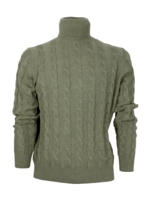 Zdjęcie produktu Cienki Sweter z Kaszmiru i Wełny dla Mężczyzn w Kolorze Zielonym Cashmere Company