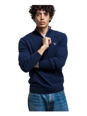 Zdjęcie produktu Cienki sweter z półzamkiem z wełny Gant