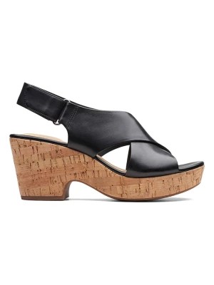 Zdjęcie produktu Clarks Skórzane sandały "Maritsa" w kolorze czarnym na obcasie rozmiar: 41,5