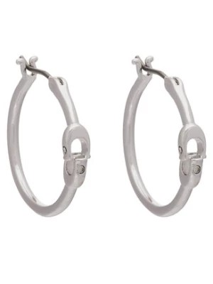 Zdjęcie produktu Coach Kolczyki Signature Hoop Earrings 37408160RHO030 Srebrny