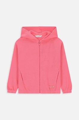 Zdjęcie produktu Coccodrillo bluza bawełniana dziecięca kolor różowy z kapturem gładka