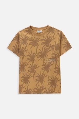 Zdjęcie produktu Coccodrillo t-shirt bawełniany dziecięcy kolor brązowy wzorzysty