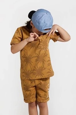 Zdjęcie produktu Coccodrillo t-shirt bawełniany dziecięcy kolor brązowy wzorzysty