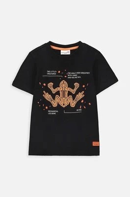 Zdjęcie produktu Coccodrillo t-shirt bawełniany dziecięcy kolor czarny z nadrukiem