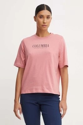 Zdjęcie produktu Columbia t-shirt bawełniany kolor różowy