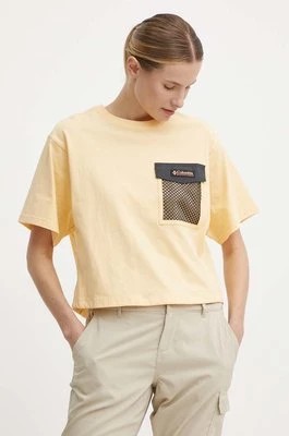 Zdjęcie produktu Columbia t-shirt bawełniany Painted Peak damski kolor żółty 2074491
