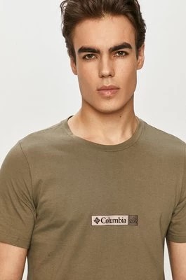 Zdjęcie produktu Columbia t-shirt bawełniany Rapid Ridge Back Graphic kolor zielony z nadrukiem