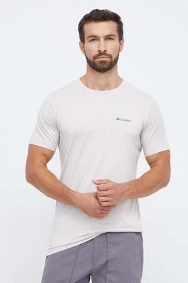 Zdjęcie produktu Columbia t-shirt sportowy kolor beżowy z nadrukiem