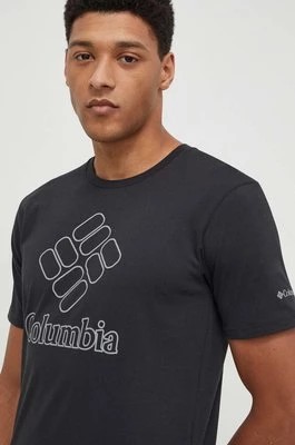 Zdjęcie produktu Columbia t-shirt sportowy Pacific Crossing II Pacific Crossing II kolor czarny z nadrukiem 2036472