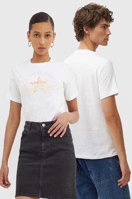 Zdjęcie produktu Converse t-shirt bawełniany kolor beżowy z nadrukiem 10026362-A01