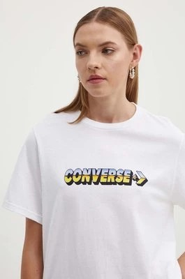 Zdjęcie produktu Converse t-shirt bawełniany kolor biały z nadrukiem 10026416-A02