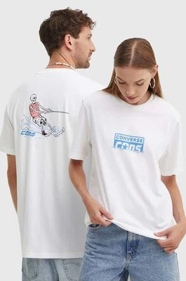 Zdjęcie produktu Converse t-shirt bawełniany kolor biały z nadrukiem 10026440-A02