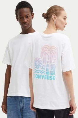 Zdjęcie produktu Converse t-shirt bawełniany kolor biały z nadrukiem 10027149-A01