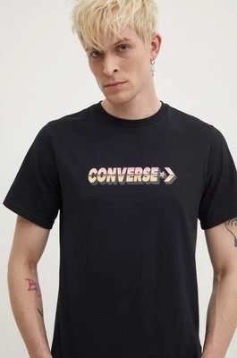 Zdjęcie produktu Converse t-shirt bawełniany kolor czarny z nadrukiem 10026416-A01