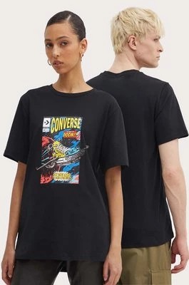 Zdjęcie produktu Converse t-shirt bawełniany kolor czarny z nadrukiem 10026425-A01
