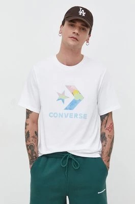 Zdjęcie produktu Converse t-shirt bawełniany męski kolor beżowy z nadrukiem