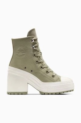 Zdjęcie produktu Converse trampki skórzane Chuck 70 De Luxe Heel Platform damskie kolor zielony A10378C