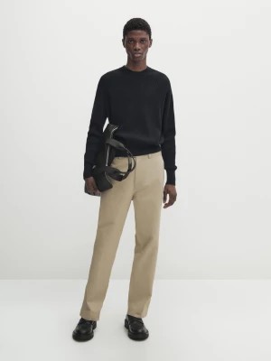 Zdjęcie produktu Cotton Wide Fit Trousers -Studio - Beżowy - - Massimo Dutti - Mężczyzna