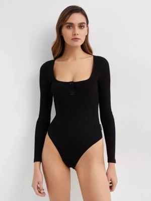 Zdjęcie produktu Courreges Czarne prążkowane body