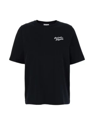 Zdjęcie produktu Crewneck T-shirt z nadrukiem logo Czarny Maison Kitsuné