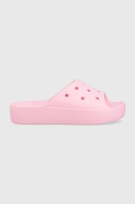 Zdjęcie produktu Crocs klapki Classic Platform Slide damskie kolor różowy na platformie 208180 208180.6S0-6S0