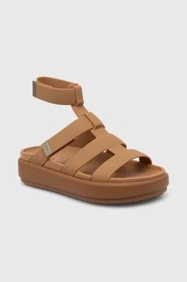 Zdjęcie produktu Crocs sandały Brooklyn Luxe Gladiator damskie kolor brązowy na platformie 209557