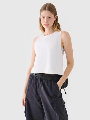 Zdjęcie produktu Crop top regular gładki damski - biały 4F