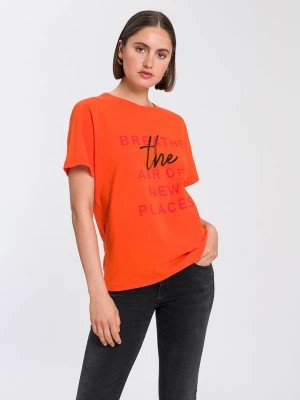 Zdjęcie produktu Cross Jeans Koszulka w kolorze pomarańczowym rozmiar: S