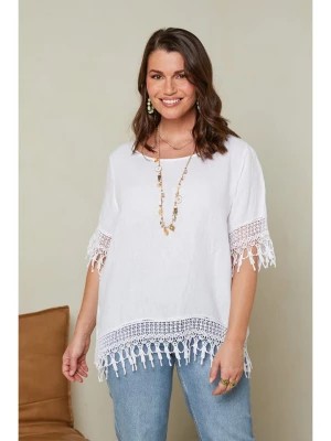 Zdjęcie produktu Curvy Lady Lniana bluzka w kolorze białym rozmiar: 48/50