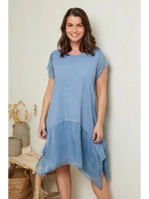 Zdjęcie produktu Curvy Lady Lniana sukienka w kolorze błękitnym rozmiar: 40/42