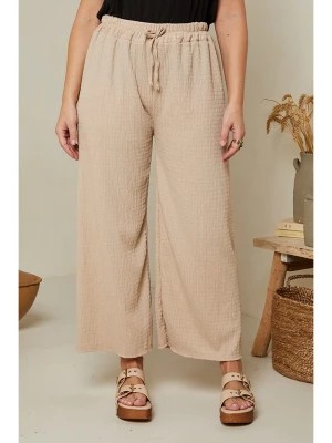 Zdjęcie produktu Curvy Lady Spodnie w kolorze beżowym rozmiar: 40/42