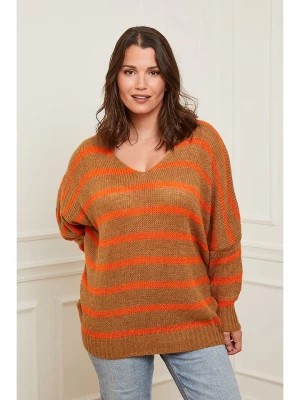 Zdjęcie produktu Curvy Lady Sweter w kolorze jasnobrązowo-pomarańczowym rozmiar: 48/50