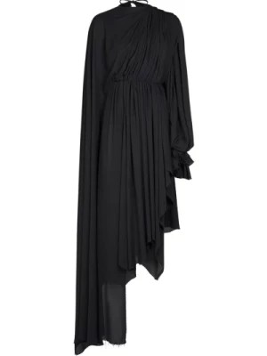 Zdjęcie produktu Czarna Asymetryczna Sukienka z Zapięciem na Zamek Balenciaga