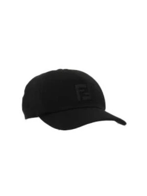 Zdjęcie produktu Czarna bawełniana czapka baseballowa z haftem loga FF w tonacji Fendi