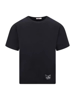 Zdjęcie produktu Czarna bawełniana koszulka z logo Valentino