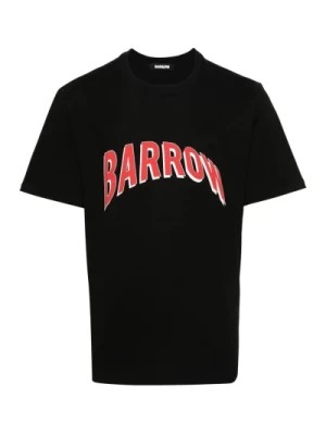 Zdjęcie produktu Czarna bawełniana koszulka z nadrukiem logo Barrow