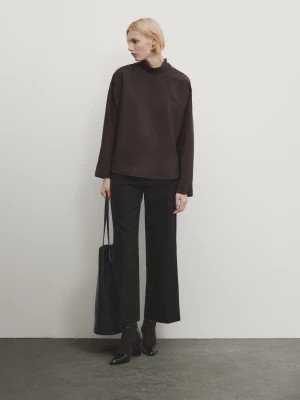 Zdjęcie produktu Czarna Bluzka Ze Złotymi Guzikami - Brązowy - - Massimo Dutti - Kobieta