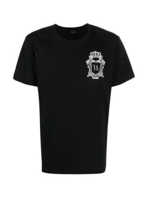 Zdjęcie produktu Czarna Casual T-shirt z Okrągłym Dekoltem Billionaire