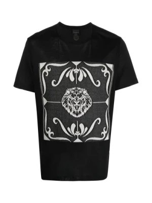 Zdjęcie produktu Czarna Casual T-shirt z okrągłym dekoltem Billionaire