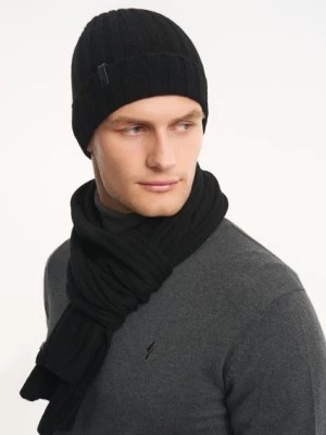 Zdjęcie produktu Czarna czapka zimowa męska OCHNIK