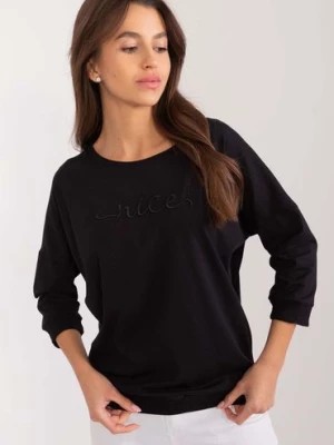 Zdjęcie produktu Czarna damska bluzka oversize z napisem Nice RELEVANCE