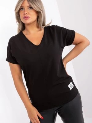 Zdjęcie produktu Czarna damska bluzka plus size z bawełny RELEVANCE