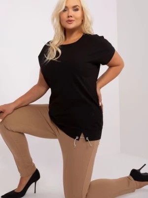 Zdjęcie produktu Czarna damska bluzka plus size z bawełny RELEVANCE
