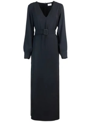 Zdjęcie produktu Czarna długa Sukienka z bufiastymi rękawami P.a.r.o.s.h.