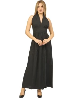 Zdjęcie produktu Czarna Długa Sukienka z Otwartym Plecami YES ZEE